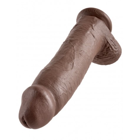 Коричневый фаллоимитатор-гигант 12" Cock with Balls - 30,5 см.